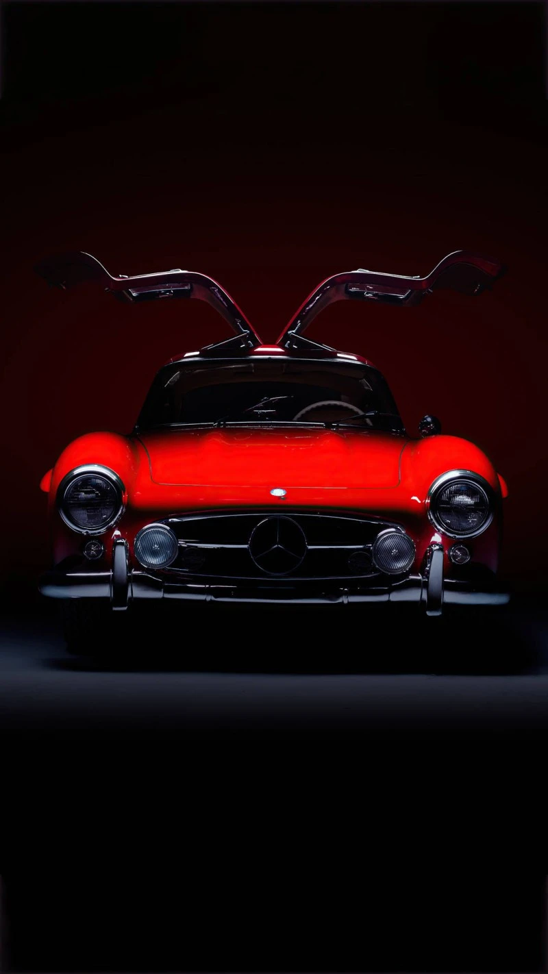 Mercedes-Benz 300SL Gullwing - Front View 4K Mobile Wallpaper