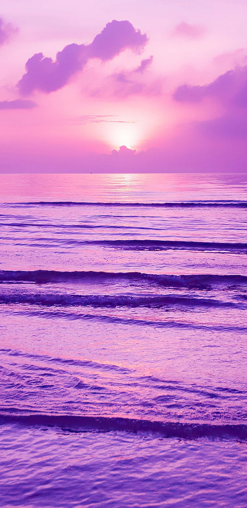 Purple Ocean Sunrise 4K Mobile Wallpaper