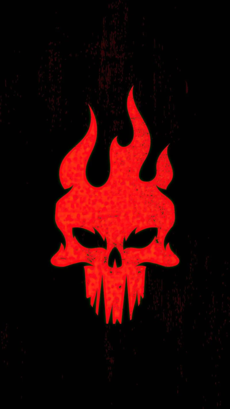 Flaming Skull 4K Mobile Wallpaper
