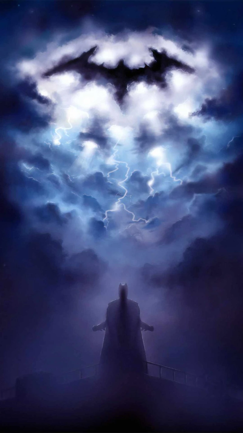 Batman in the Storm 4K Mobile Wallpaper