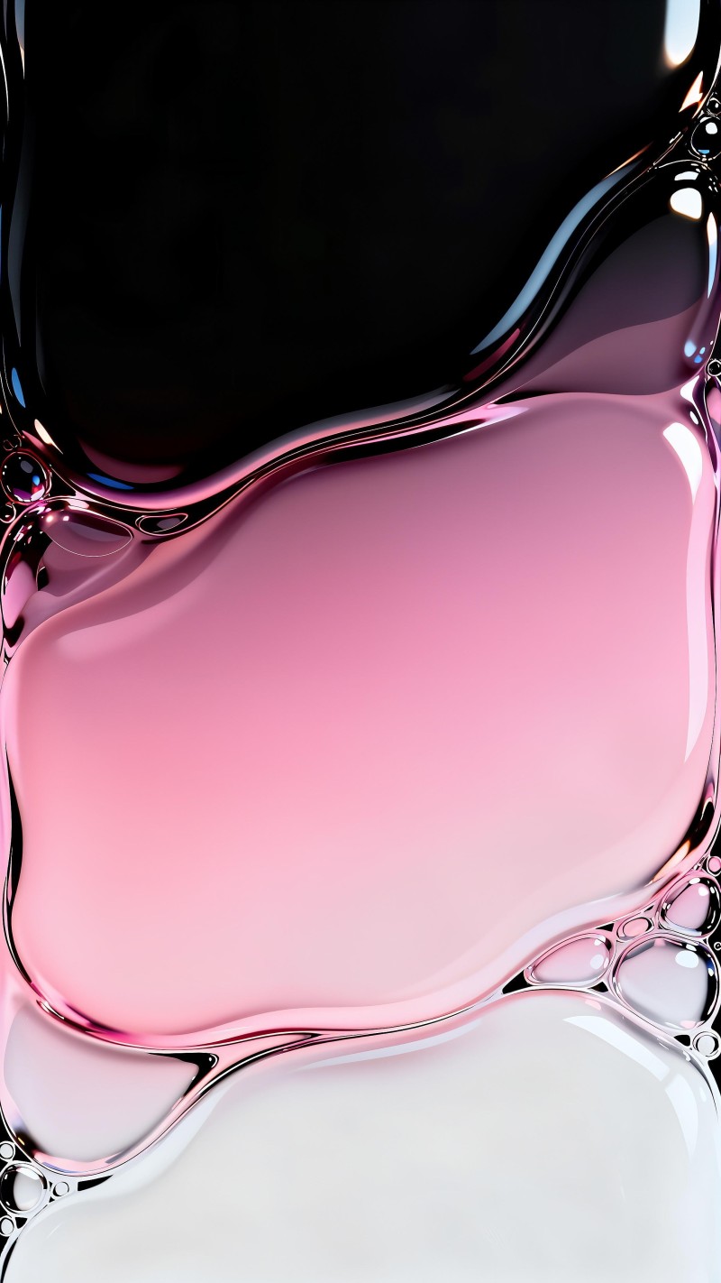 Glossy Pink and White Liquid Bubbles Abstract Wallpaper 4K Digital Wallpaper