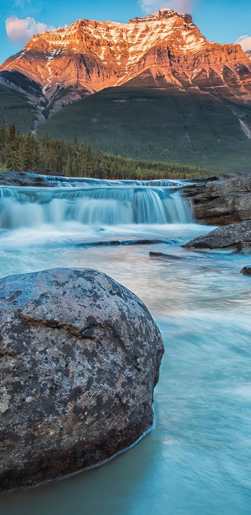 Mountain Waterfall Serenity 4K Mobile Wallpaper