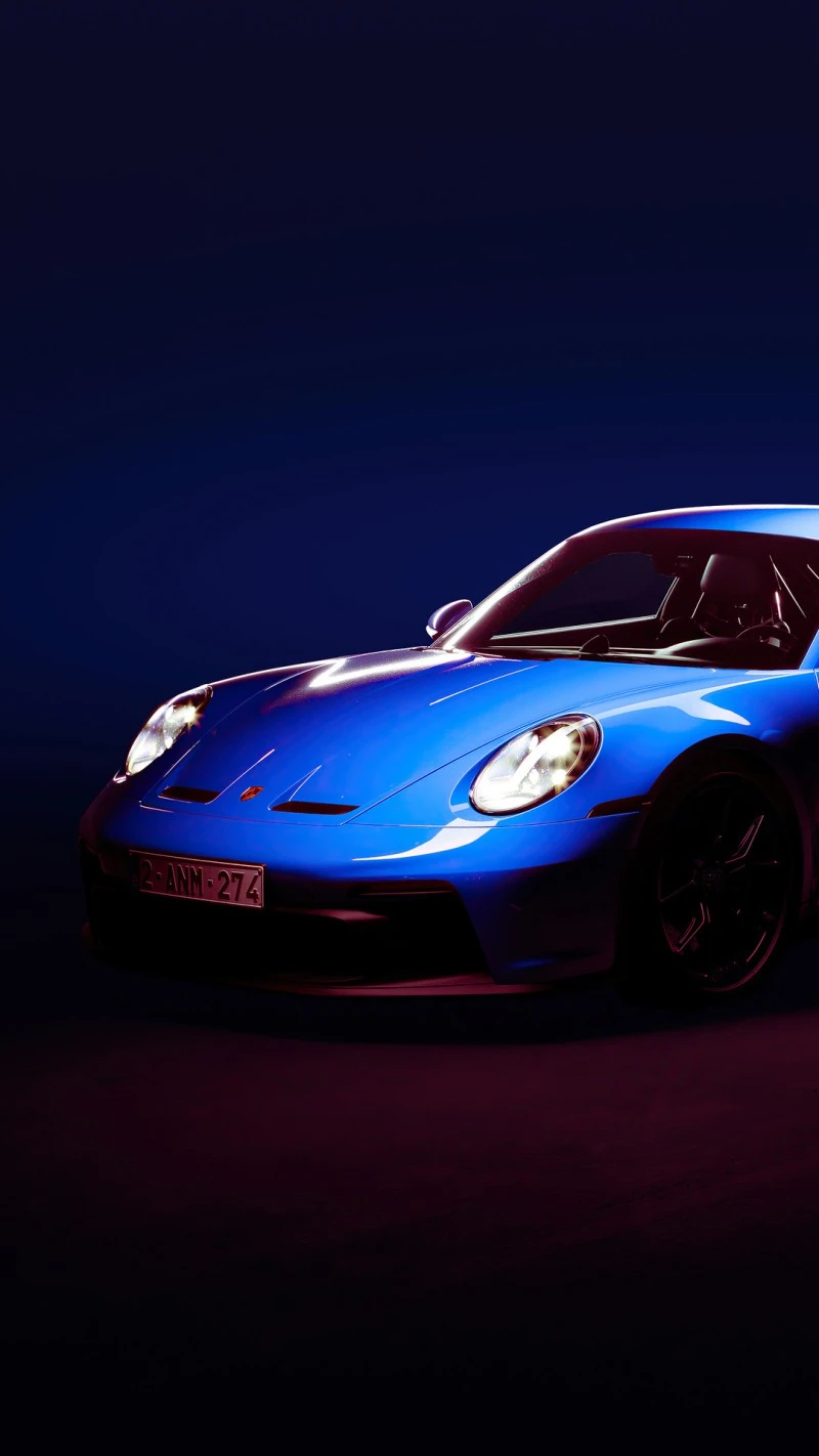Blue Porsche 911 4K Mobile Wallpaper