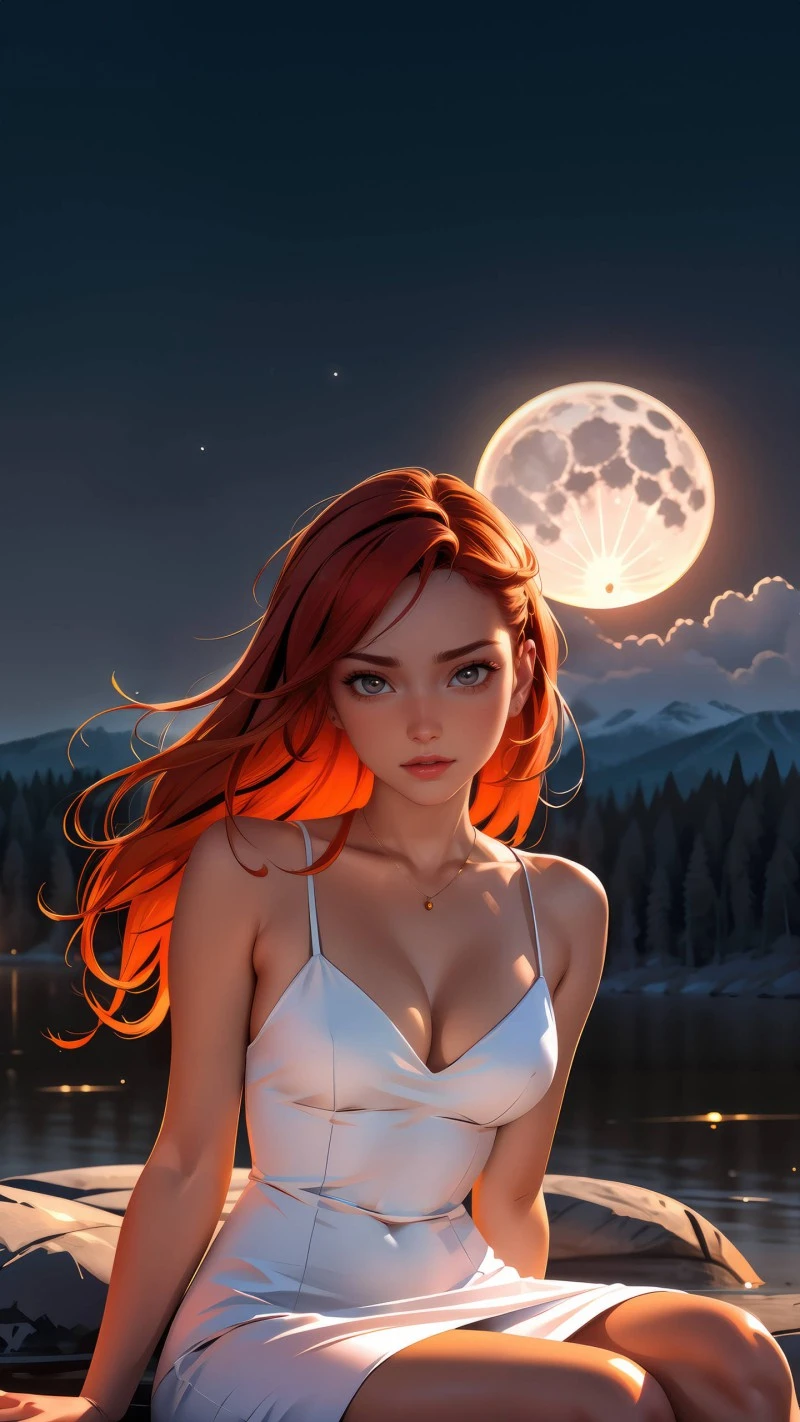 Serene Night by the Lake 4K Mobile Wallpaper