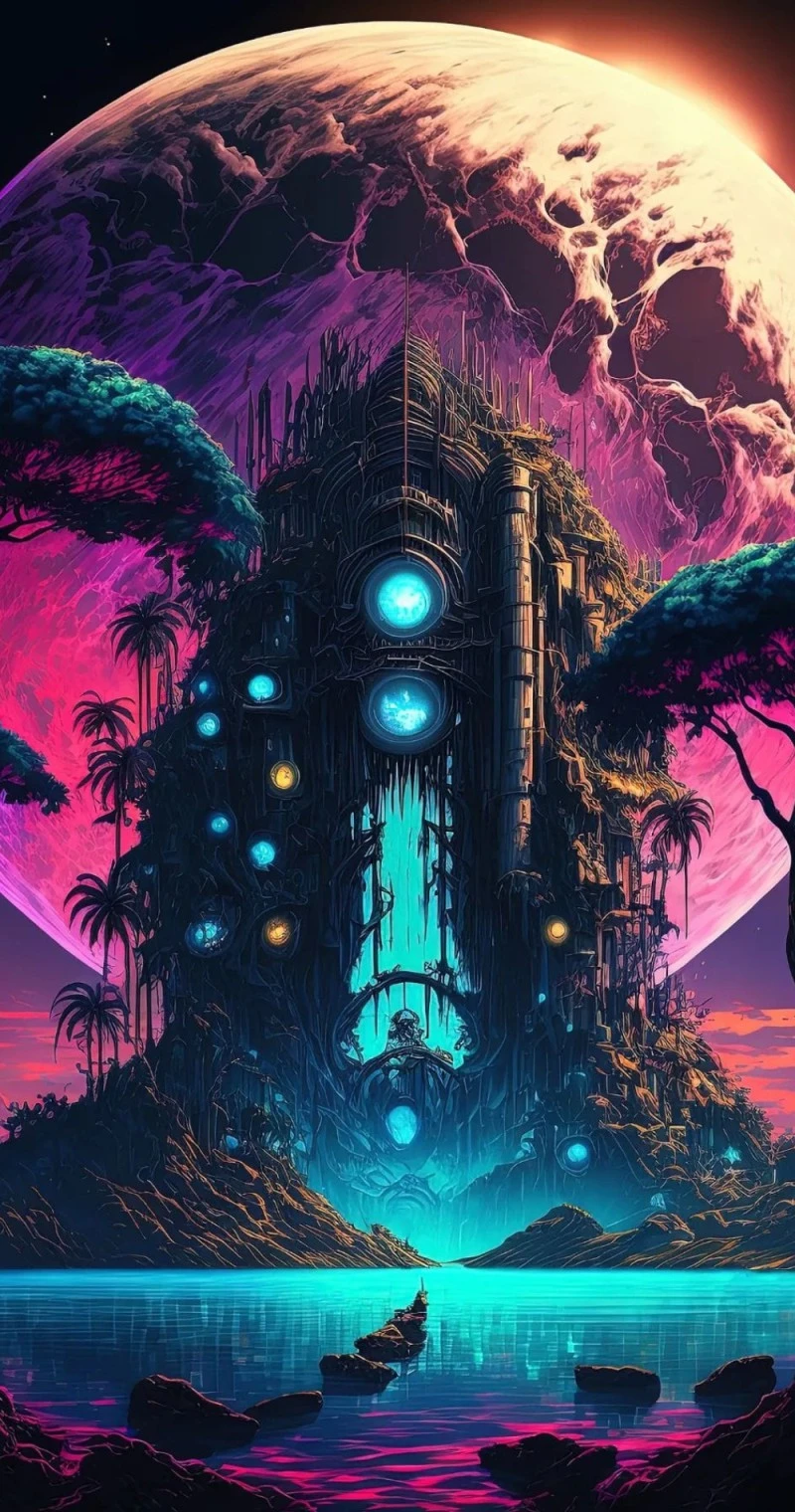 Luminous Tower 4K Mobile Wallpaper