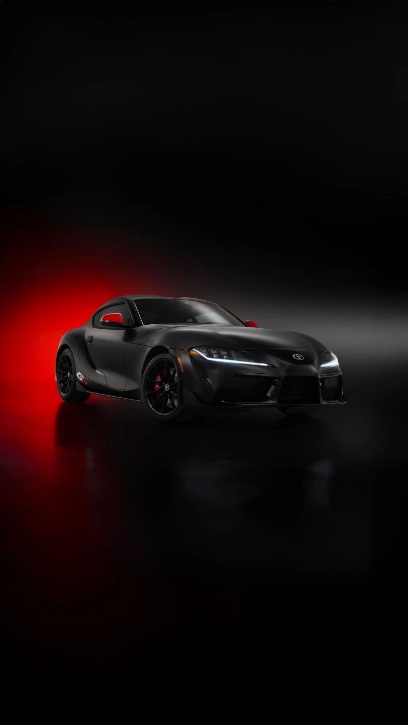 Sleek Black Supra 4K Mobile Wallpaper