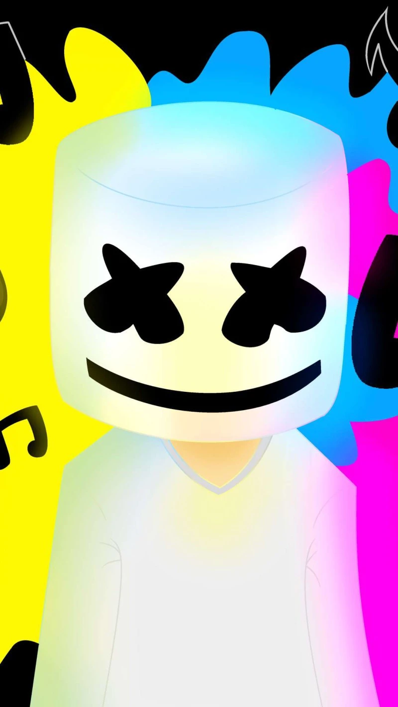 Marshmello Cartoon 4K Mobile Wallpaper