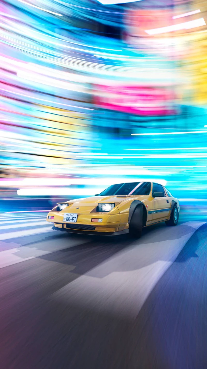 Nissan 200SX in City Lights 4K Mobile Wallpaper