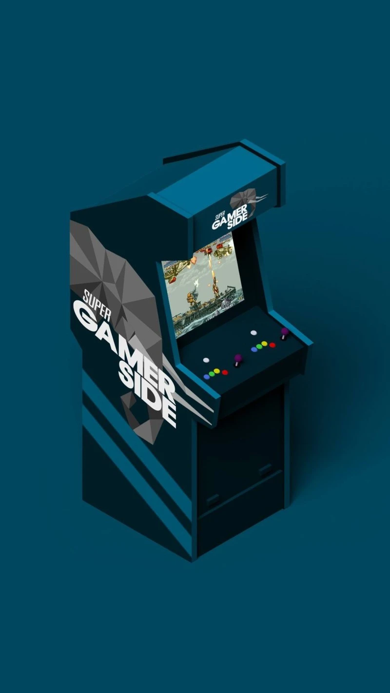 Super Gamer Side Arcade 4K Mobile Wallpaper