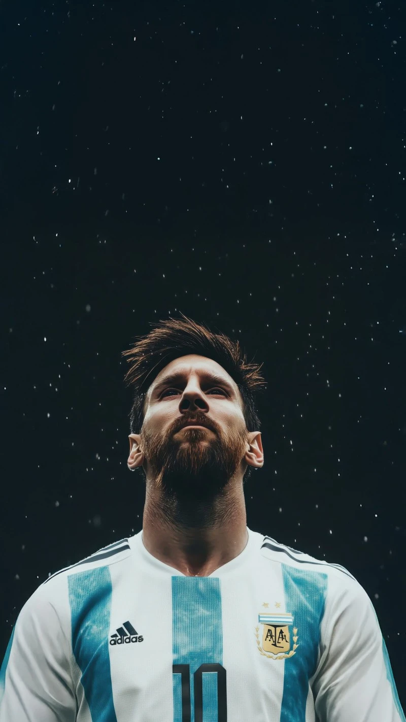 Messi Under the Rain 4K Mobile Wallpaper