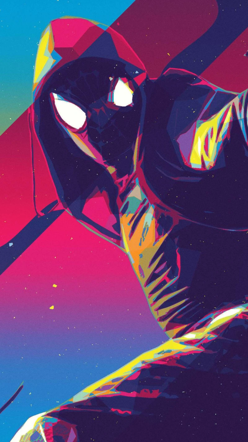 Spider-Man in Bold Colors 4K Mobile Wallpaper