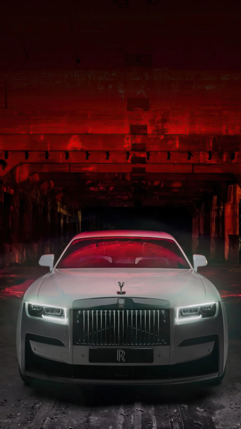 Rolls-Royce Ghost in Abandoned Tunnel 4K Mobile Wallpaper