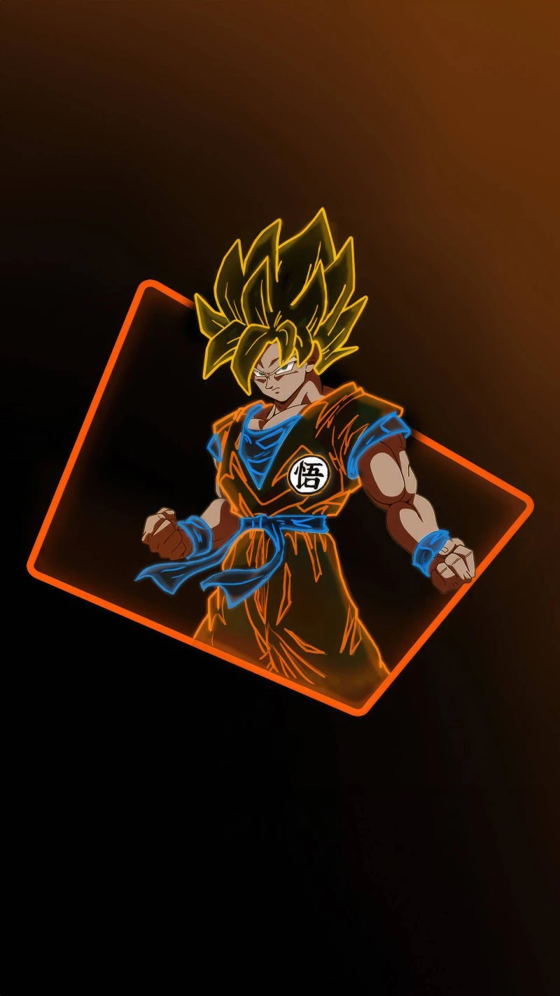 Neon Goku 4K Mobile Wallpaper