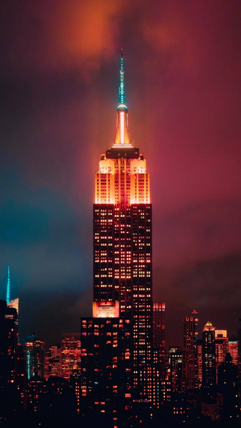 Empire State Building at Night 4K Mobile Wallpaper