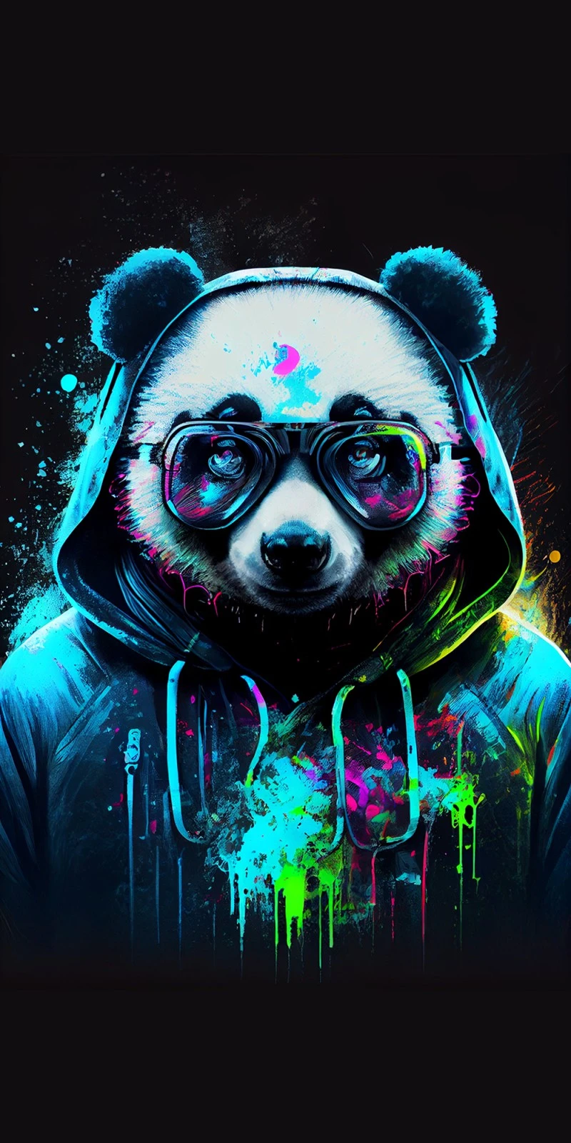 Cool Panda in Hoodie 4K Mobile Wallpaper