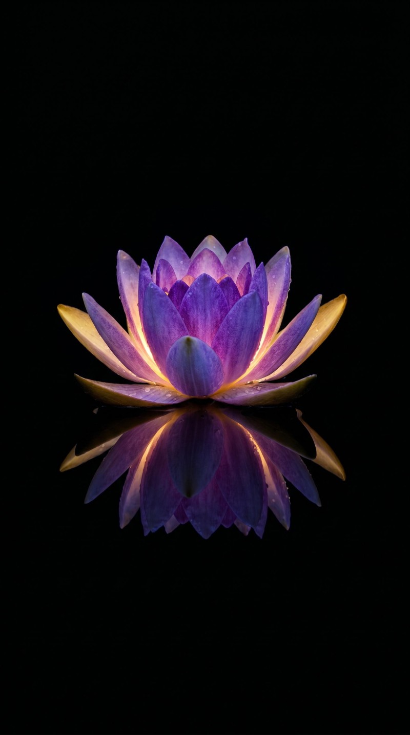 Vibrant Purple Lotus Flower Dark Background Stylized Photography Wallpaper 4K Dark Wallpaper