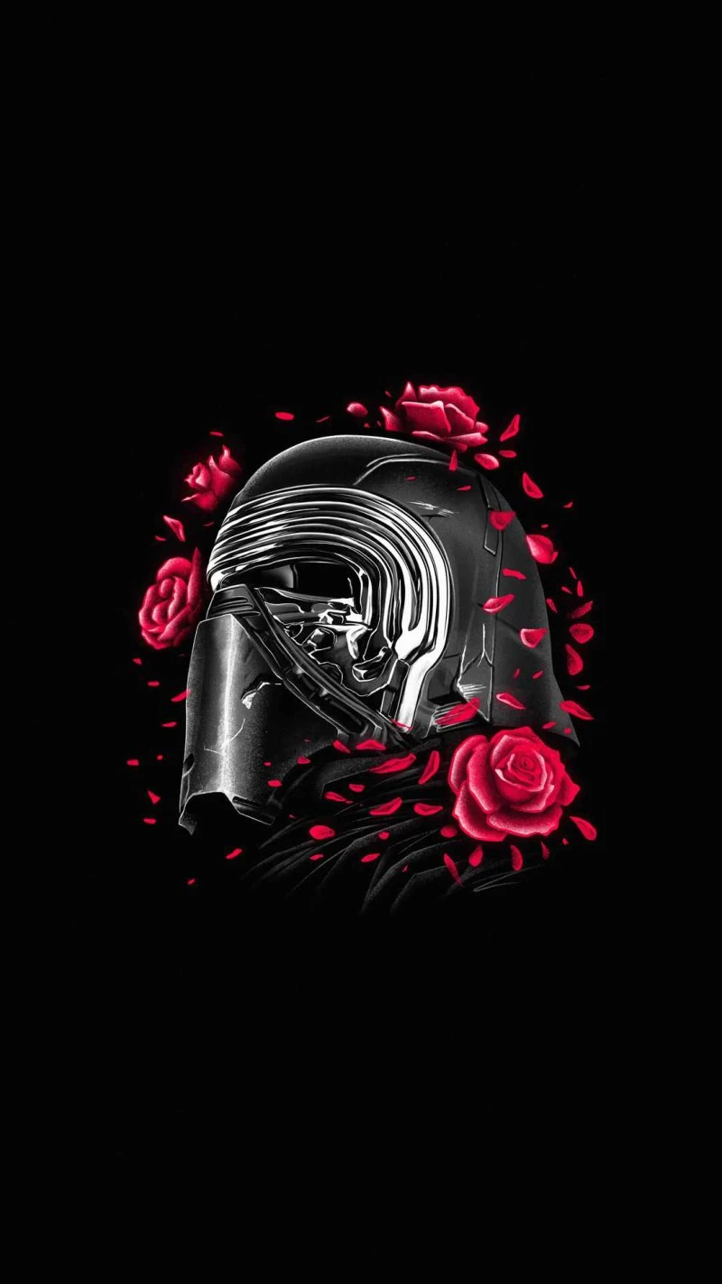 Kylo Ren with Roses 4K Mobile Wallpaper