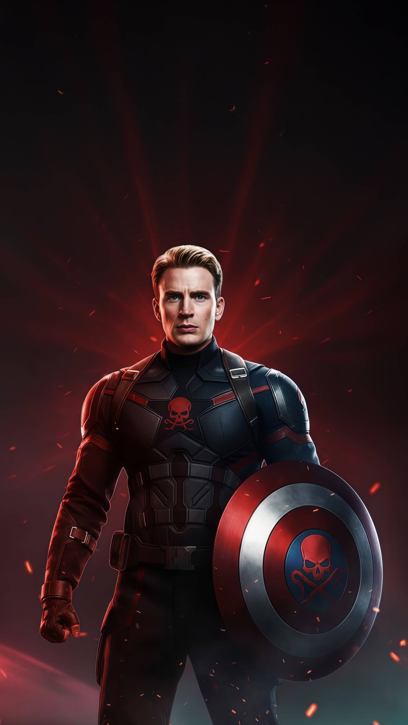 The Red Skull's Dark Reflection 4K Mobile Wallpaper