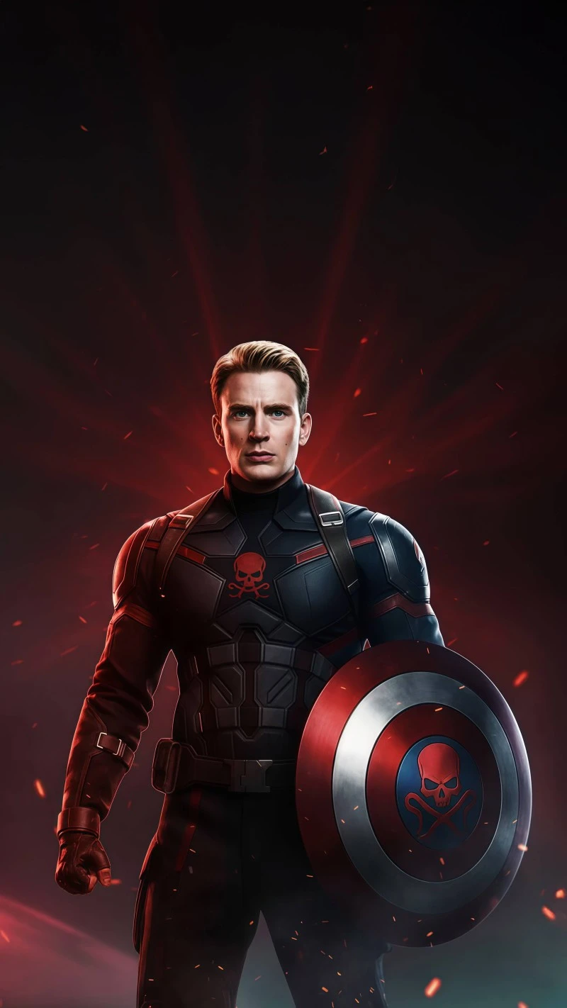 The Red Skull's Dark Reflection 4K Mobile Wallpaper