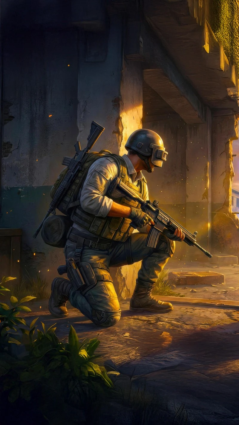 Soldier Taking Cover 4K Mobile Wallpaper
