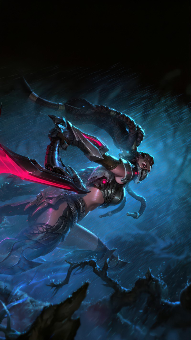 4K mobile wallpaper Jinx in a Rainy Night - high resolution for Android and iPhone