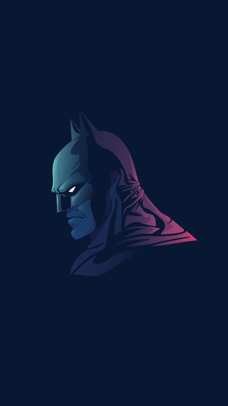 Batman Profile - Gradient Style 4K Mobile Wallpaper