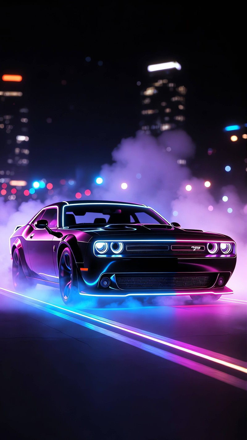 Neon Challenger Night Drive Cyberpunk Aesthetic 4K Drive Wallpaper