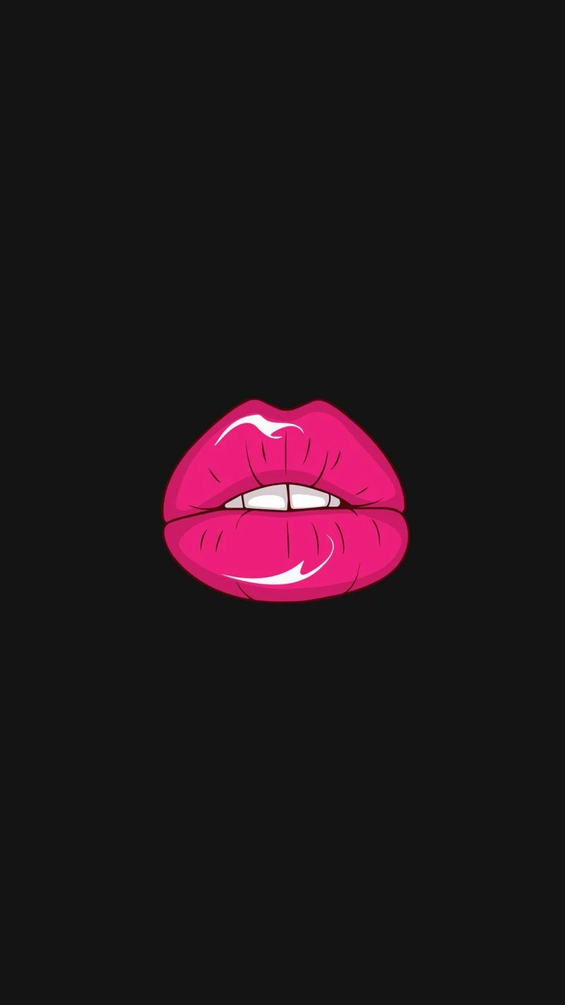 Glossy Pink Lips 4K Mobile Wallpaper