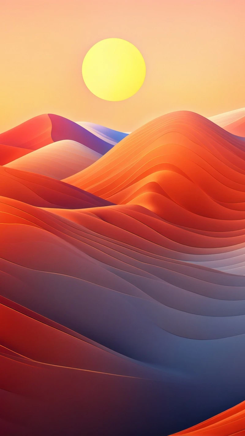 Abstract Sunset Dunes 4K Mobile Wallpaper