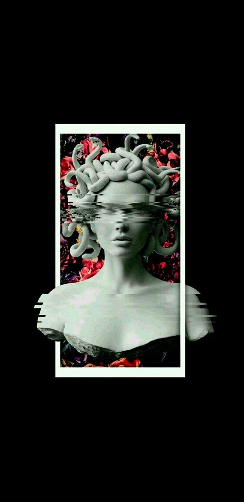 Medusa Glitch Art 4K Mobile Wallpaper