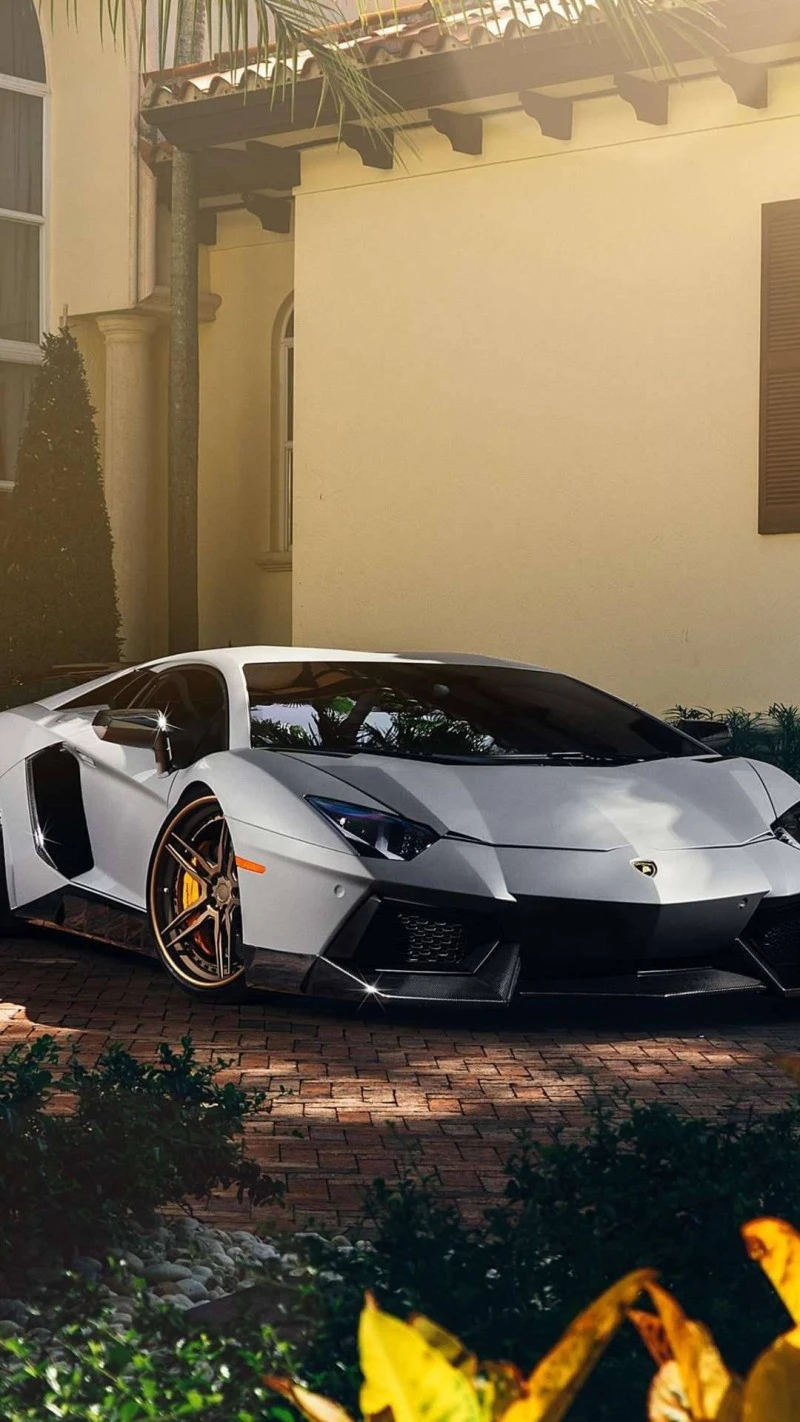 Lamborghini Aventador in Luxurious Setting 4K Mobile Wallpaper