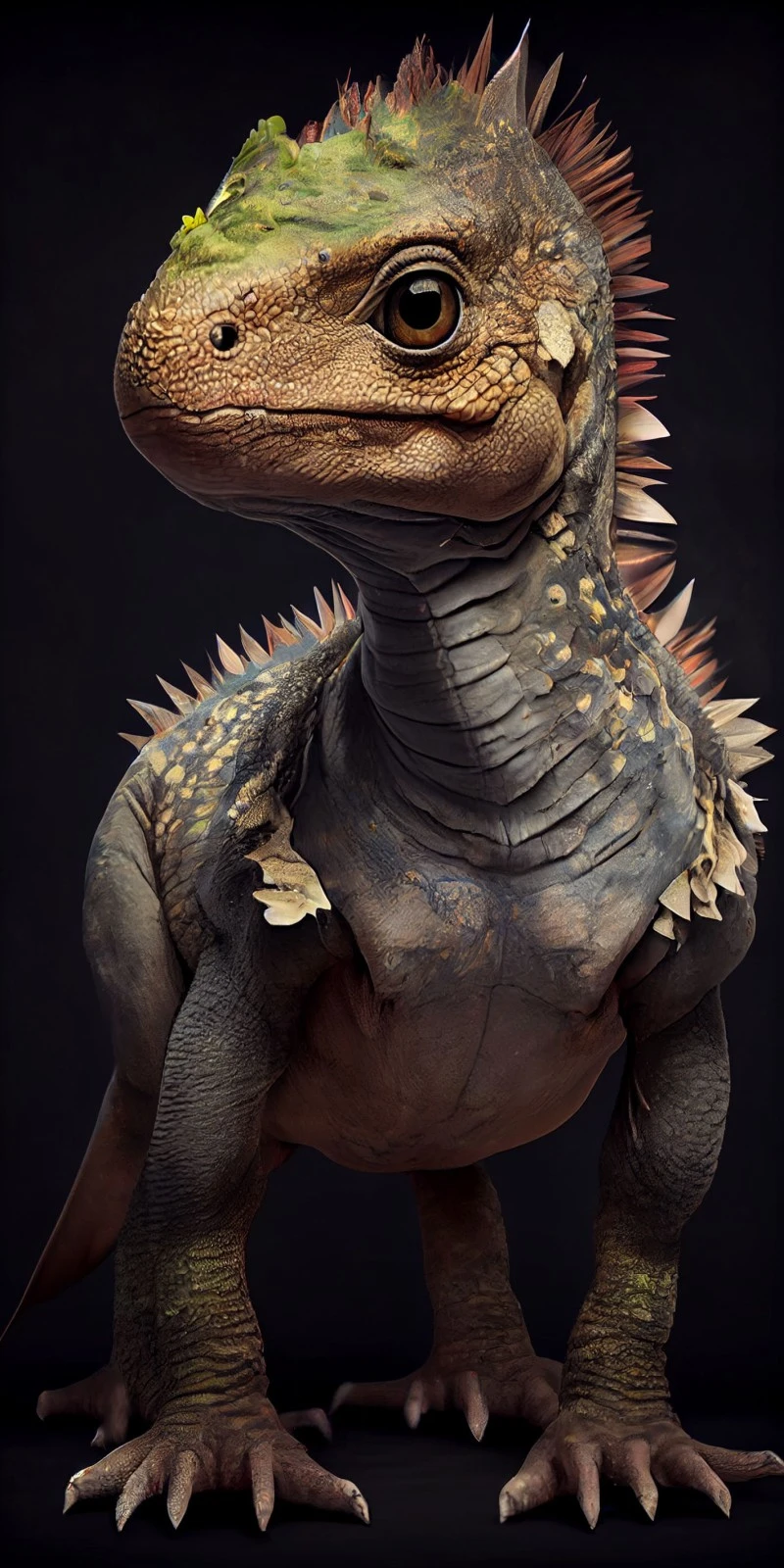 AI-Generated Fantasy Dinosaur Portrait 4K Mobile Wallpaper