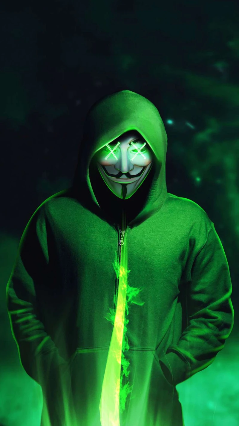 Green Anonymous 4K Mobile Wallpaper