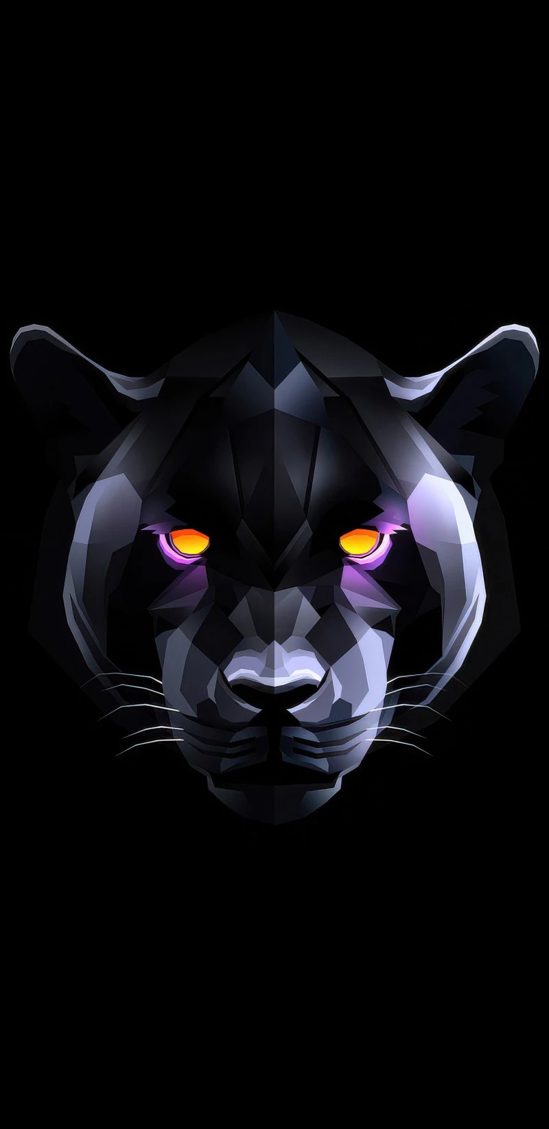 Low Poly Panther 4K Mobile Wallpaper