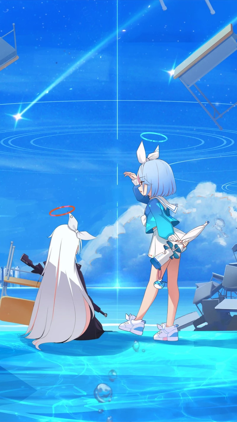 Angelic Duo by the Sea 4K Mobile Wallpaper