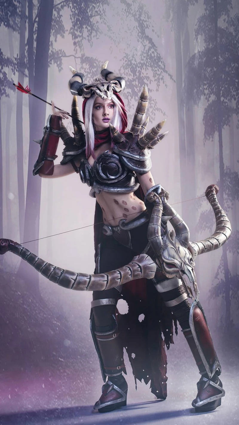 Fierce Sylvanas Windrunner Cosplay 4K Mobile Wallpaper