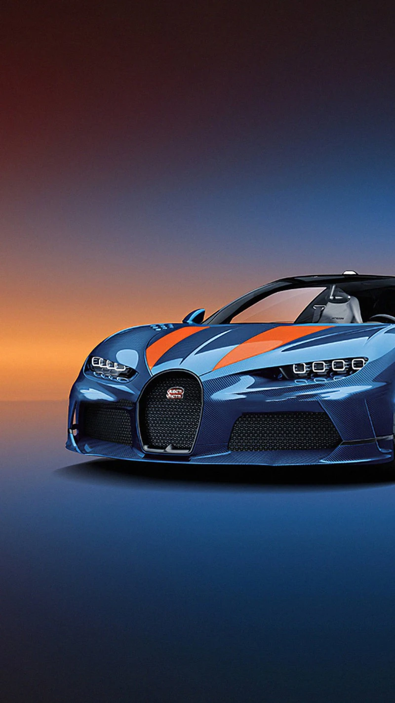 Bugatti Chiron Sunset Spectacle 4K Mobile Wallpaper