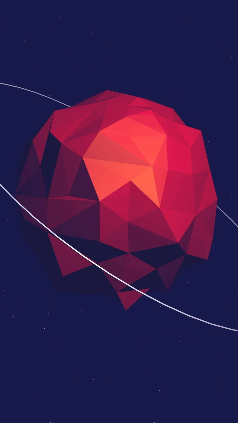 Low Poly Planet 4K Mobile Wallpaper