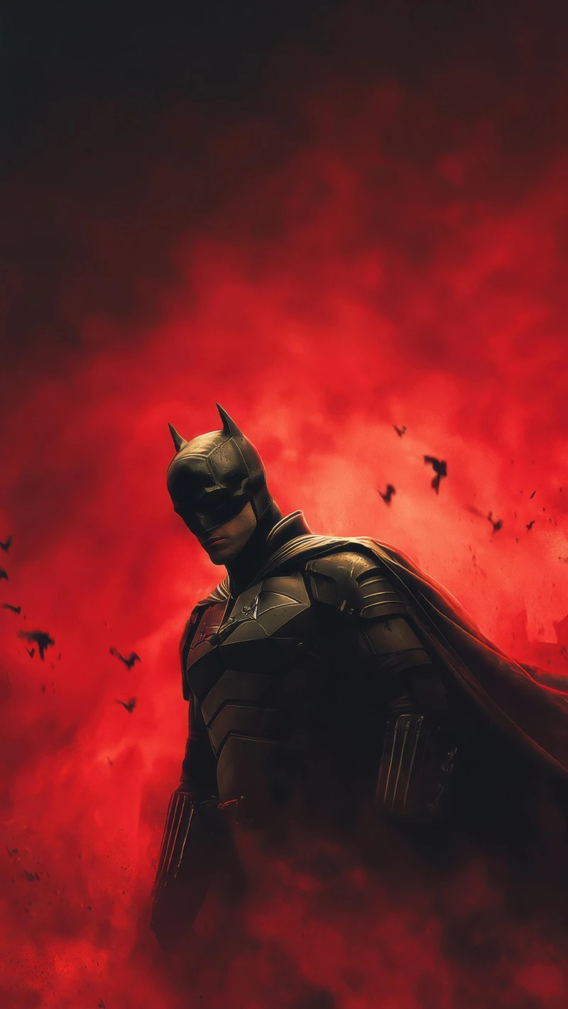Batman in Smoke 4K Mobile Wallpaper