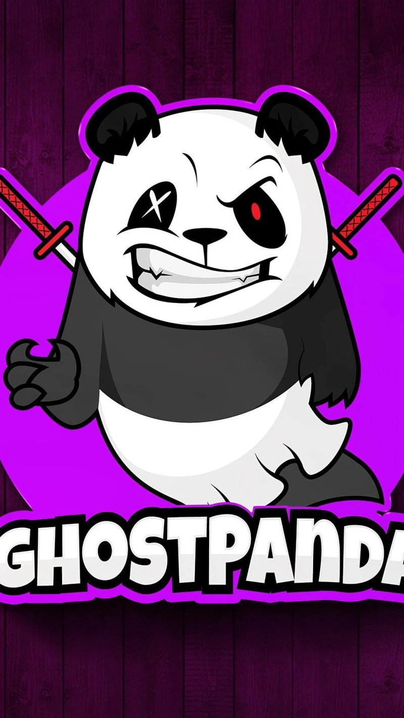 Ghost Panda Logo 4K Mobile Wallpaper