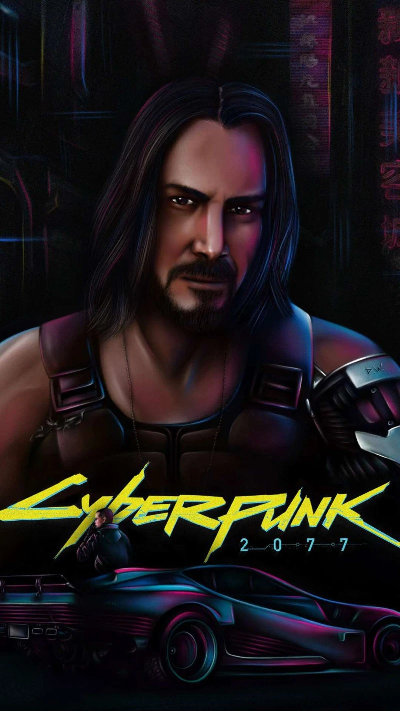 Cyberpunk 2077 - Keanu Reeves Portrait 4K Mobile Wallpaper