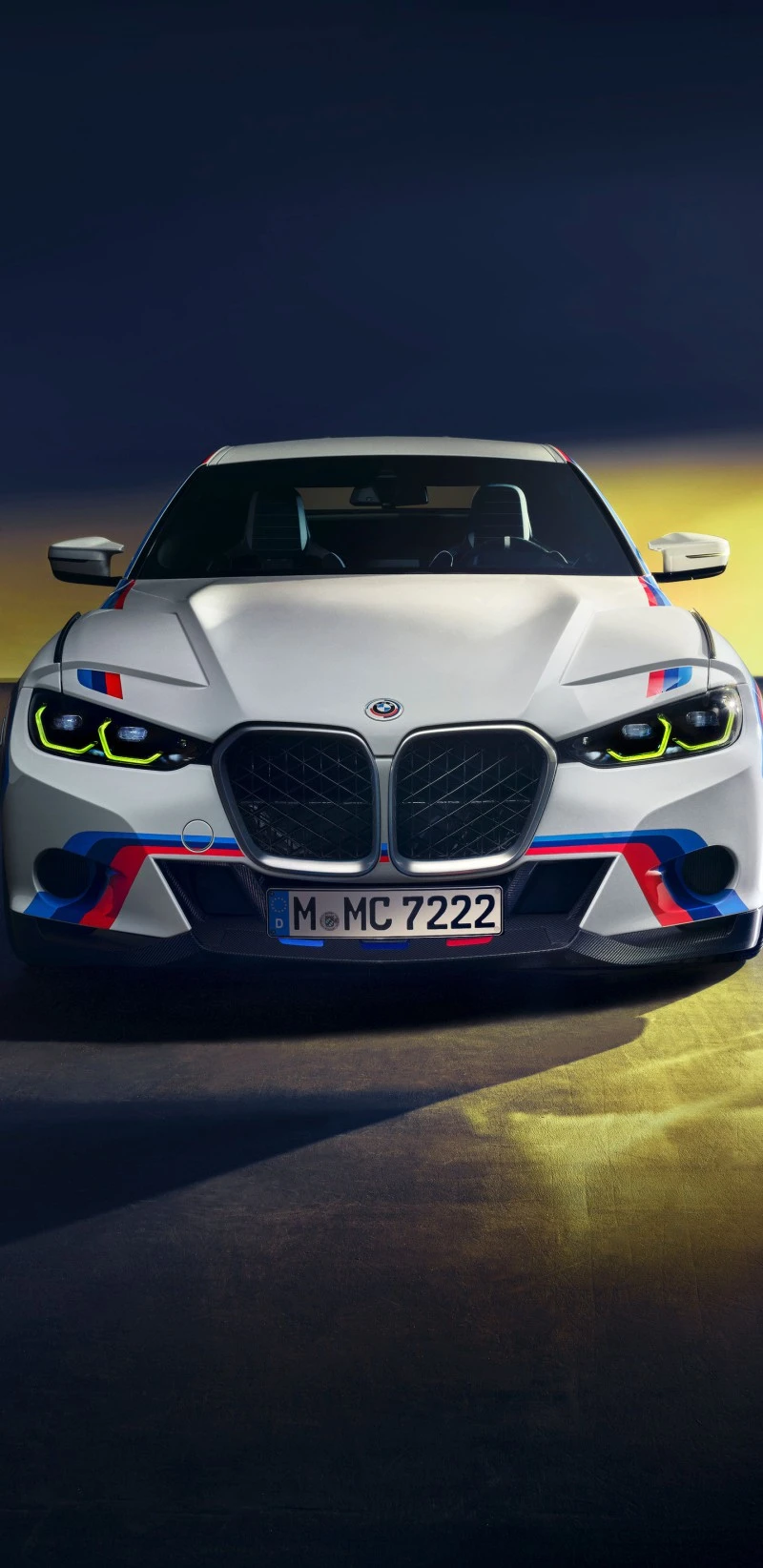 Front View of a White BMW M4 CS 4K Mobile Wallpaper