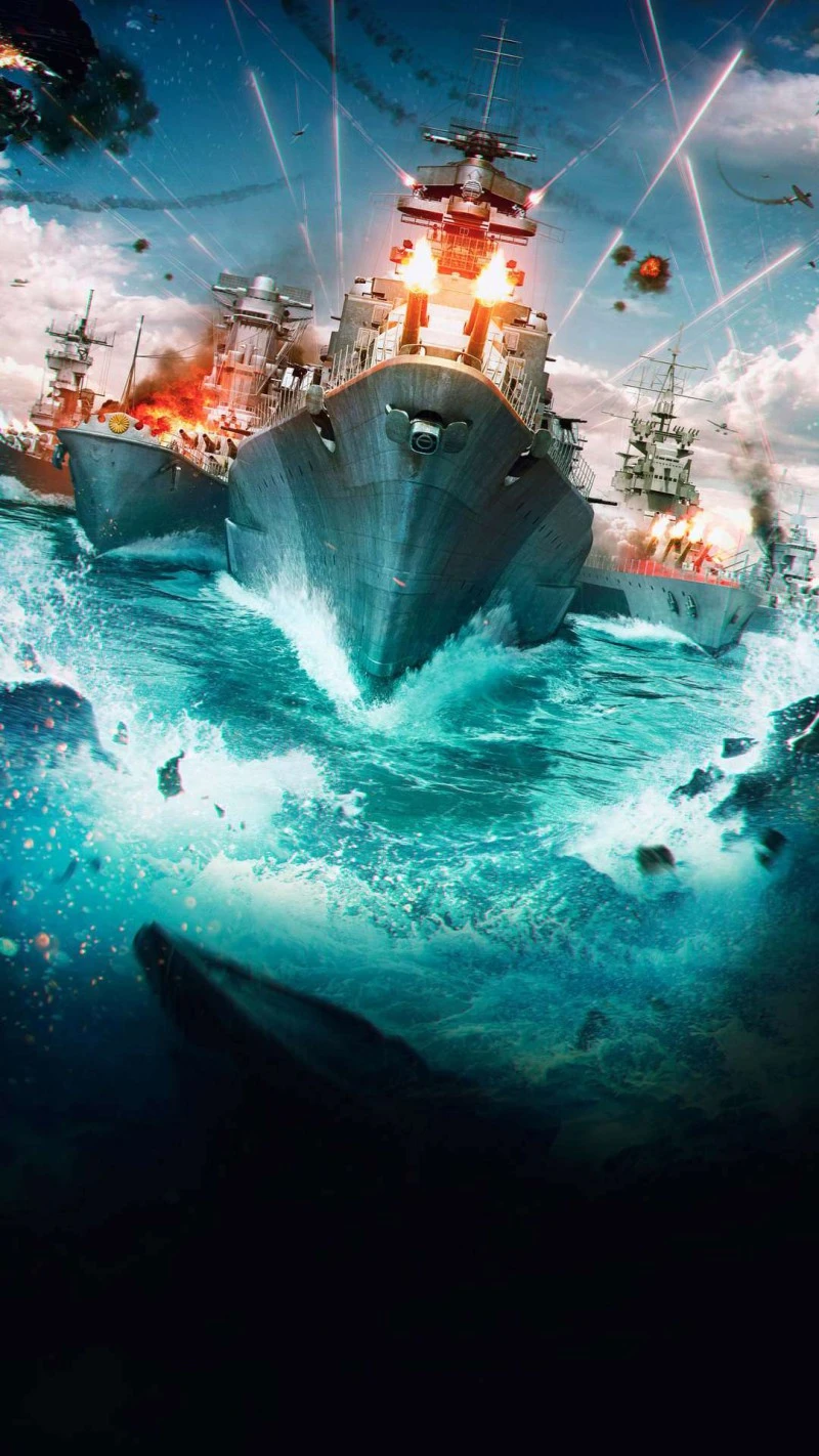 Naval Gunfire 4K Mobile Wallpaper
