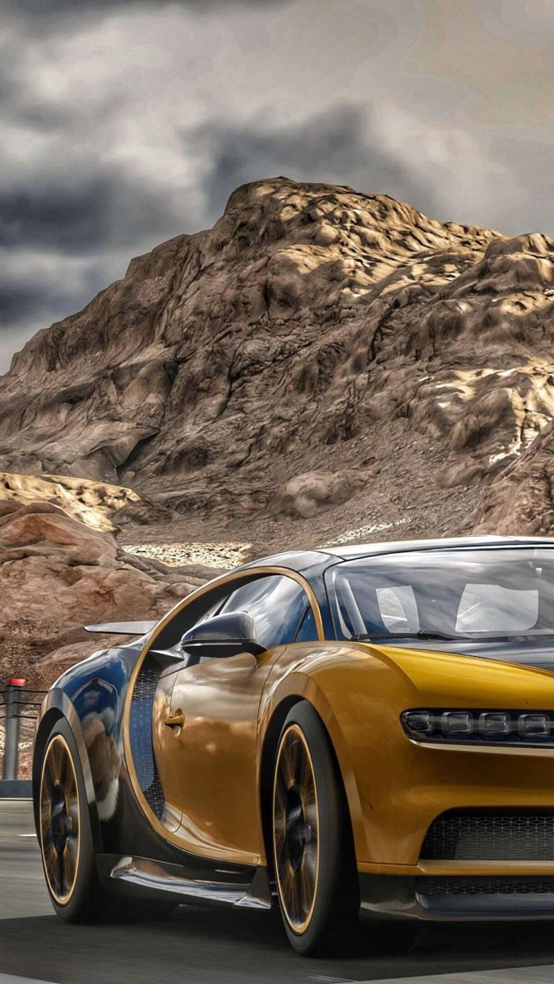 Bugatti Chiron Desert Drive 4K Mobile Wallpaper