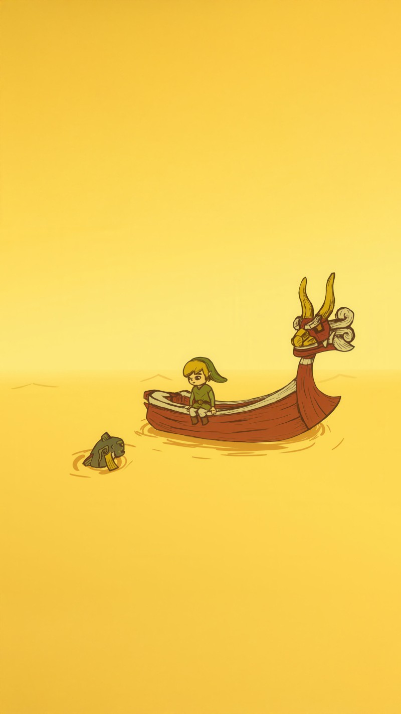 Calm Yellow Scene from The Legend of Zelda Wind Waker 4K Mobile Wallpaper