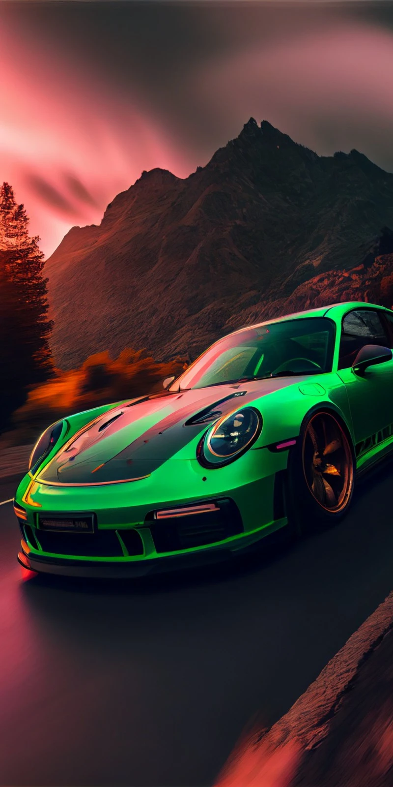 Porsche 911 GT2 RS Mountain Drive 4K Mobile Wallpaper