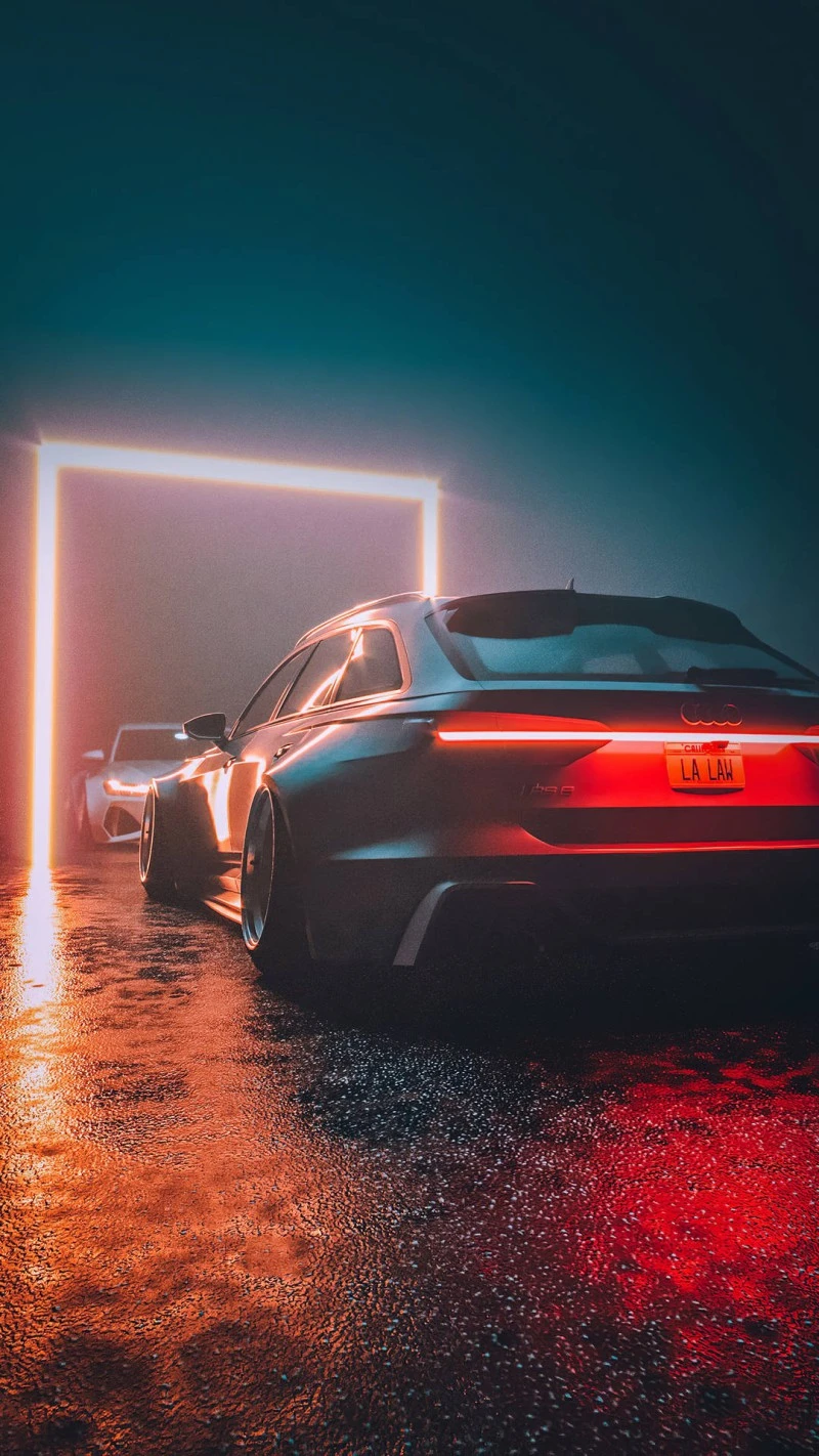 Cyberpunk Audi Avant 4K Mobile Wallpaper