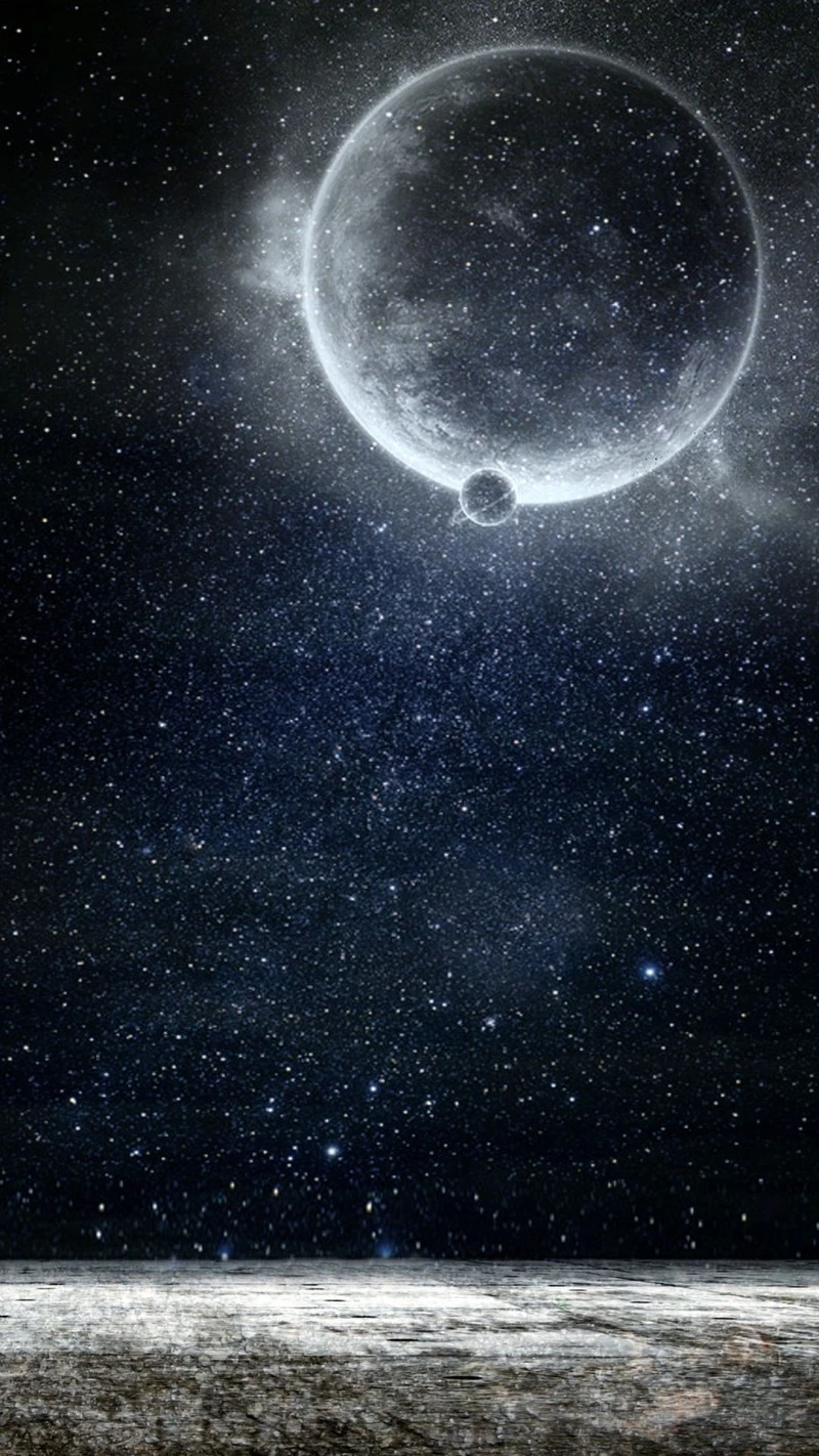 Enchanted Moon and Starry Night 4K Mobile Wallpaper