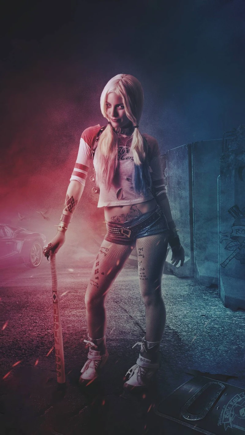 Harley Quinn Cosplay 4K Mobile Wallpaper