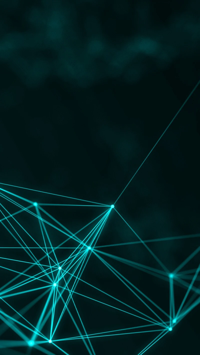 Teal Network Connections 4K Mobile Wallpaper